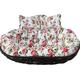 ZTGL 2 Person Hammock Swing Chair Cushion with Headrest, Double Seater Egg Chair Cushion Only, 2 Seater Cushions for Hanging Basket Chair Waterproof, Cover Washable and Detachable,Flower E