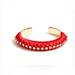J. Crew Jewelry | J. Crew J.Crew Factory Red Ribbon Wrapped Crystal Studded Cuff Bracelet New | Color: Gold/Red | Size: Os