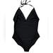 J. Crew Swim | J Crew One Piece Swimsuit With Scalloped Trim In Black Size Small | Color: Black | Size: S