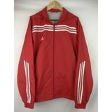 Adidas Jackets & Coats | Adidas Mens Jacket Size Large Red White Gray Stripe Windbreaker Track Jacket Top | Color: Red | Size: L