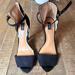 Zara Shoes | Euc Zara Black Suede Ankle Strap Peep Toe Heels Size 7 | Color: Black | Size: 7