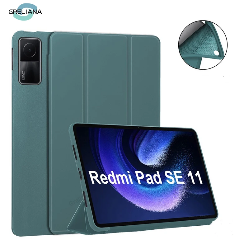 Custodia in silicone con funzione Auto Wake/Sleep per Redmi Pad 2 Pro 12.1, SE 11, redmi pad 2 se 9.7 10.6, 8.7 K pad 2 8.8 e Xiaomi Pad 5, 6, 7, 8 Pro 11, 11.2, supporta la ricarica