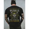 Victory or Valhalla Viking Classic T-Shirt da uomo in cotone stampa vichinga Valhalla Odin T-Shirt