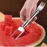 2-in-1 Edelstahl Wassermelone schneide gabel Wassermelone schneider Wassermelone frucht schneiden