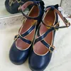 2023 neues Design blau weiß rot schneeweiß Lolita Schuhe für Frauen Mädchen Studenten Pu Lederschuhe