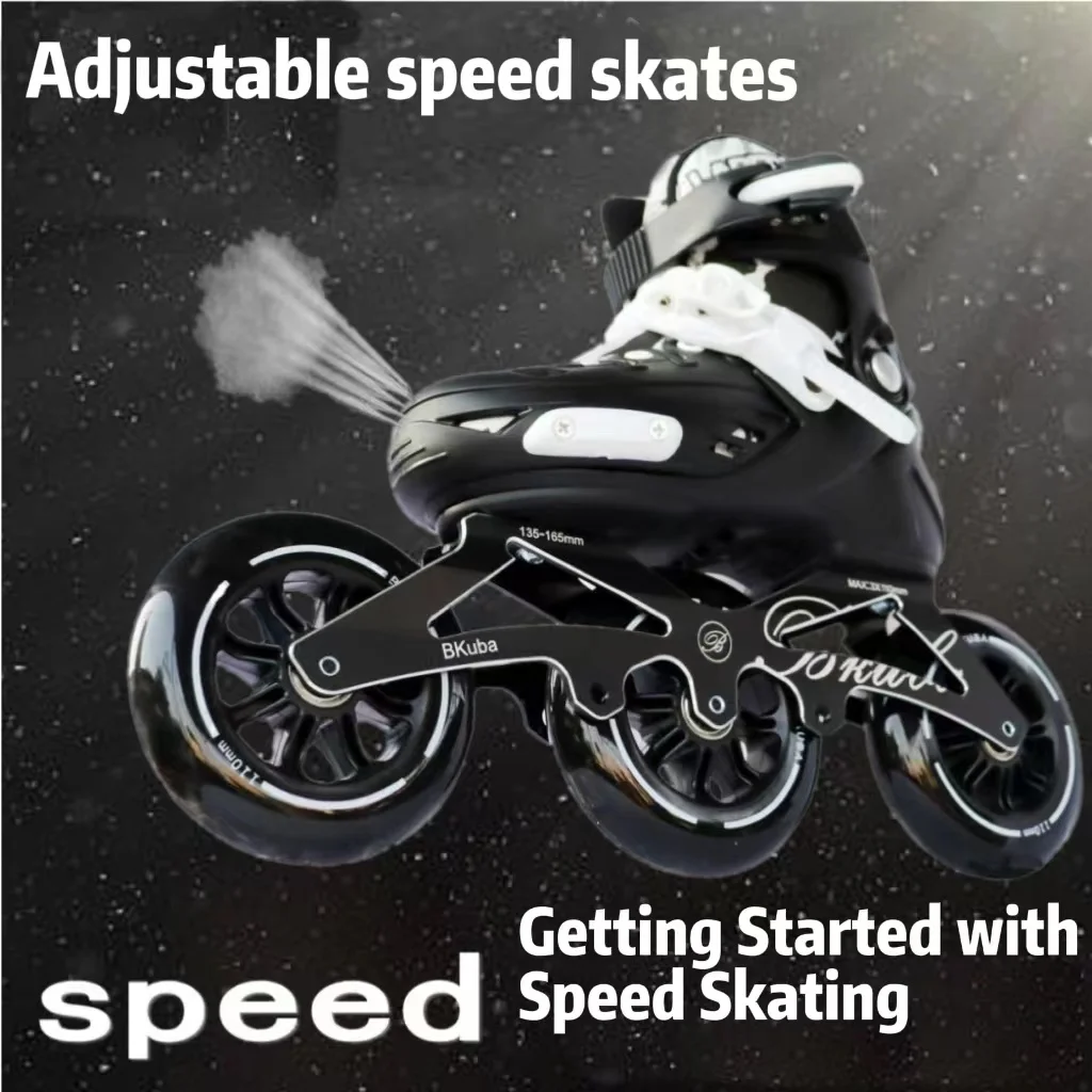 Professionelle Speed-Skates für Anfänger für Erwachsene und Kinder, Dual-Purpose-Rollschuhe, Racing-Eislauf, verstellbare Größe, große drei Räder