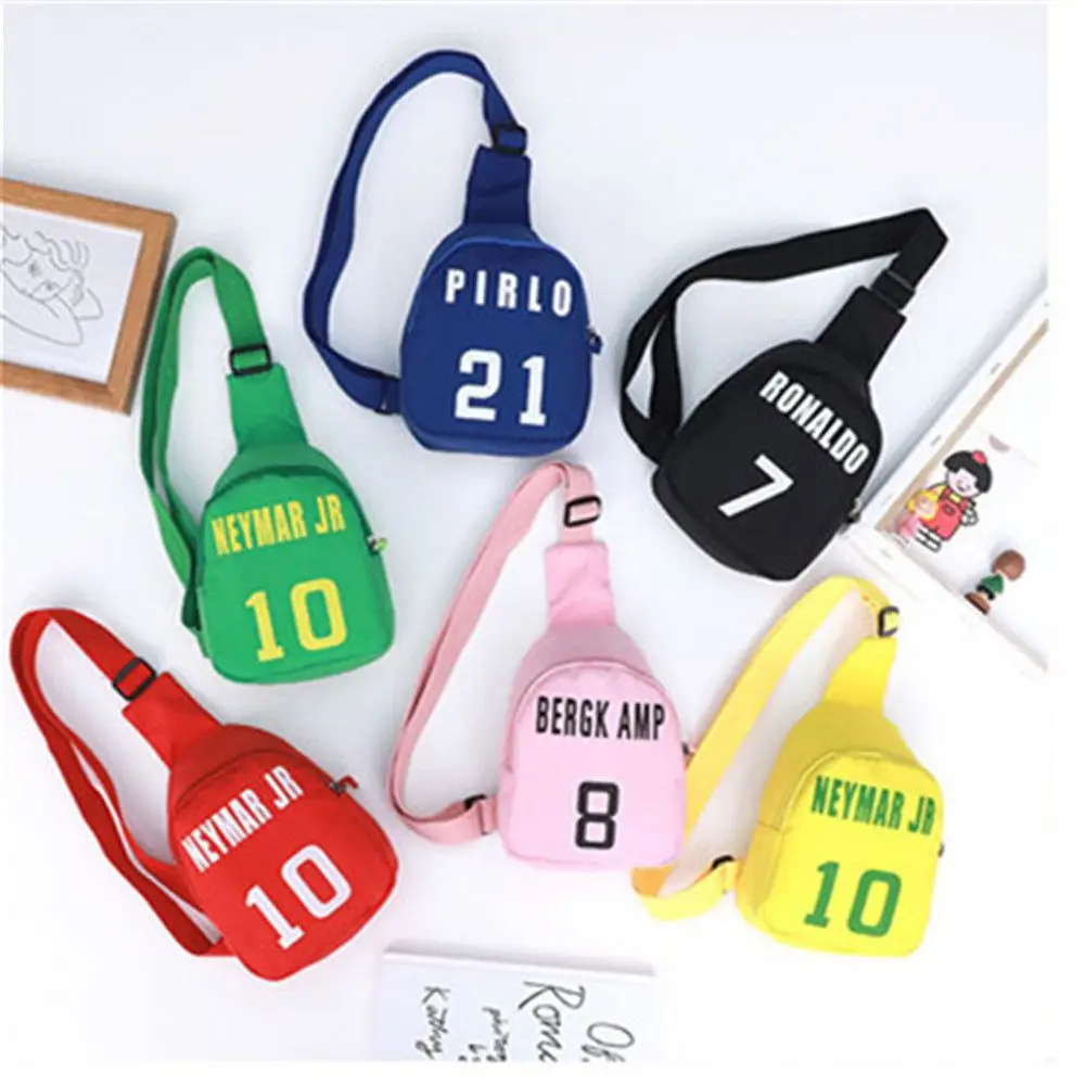Sac de poitrine imprimé de numéro de dessin animé mignon pour enfants, sac messager tout match, sport, loisirs, mode initiée, filles, garçons, 1 pièce