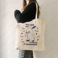 You Get Me Looking for SymbPattern Rabbit Canvas Bag Tote Bag for 03/CommConsulKpop Initiated Bag