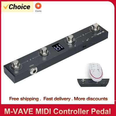 M-VAVE Chocolate MIDI Controller BT Rechargeable 4 Buttons MIDI Controller Pedal APP Control with