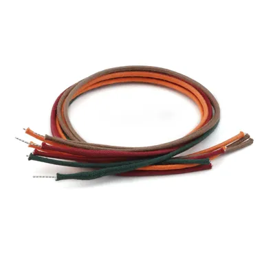 FLEOR 8PCS Random Color 1Feet Tinned Copper Vintage Guitar Push Back Wire Braid Cotton Cable AWG22 Guitar Accessories