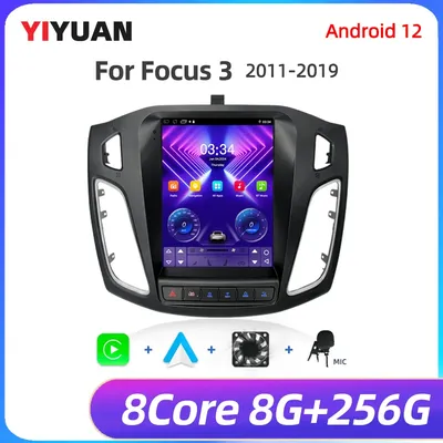 8Core 2 Din Android 12 Car Radio for Ford Focus 3 Mk 3 2011 2012 - 2019 Multimedia Video Player 2Din