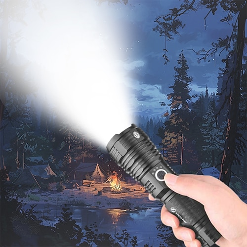 LED-Taschenlampe Quad-Core mit xhp70.2 Lampenperle taktische Taschenlampe wasserdicht 5 Beleuchtungsmodi zoombares Camping-Jagdlicht Image