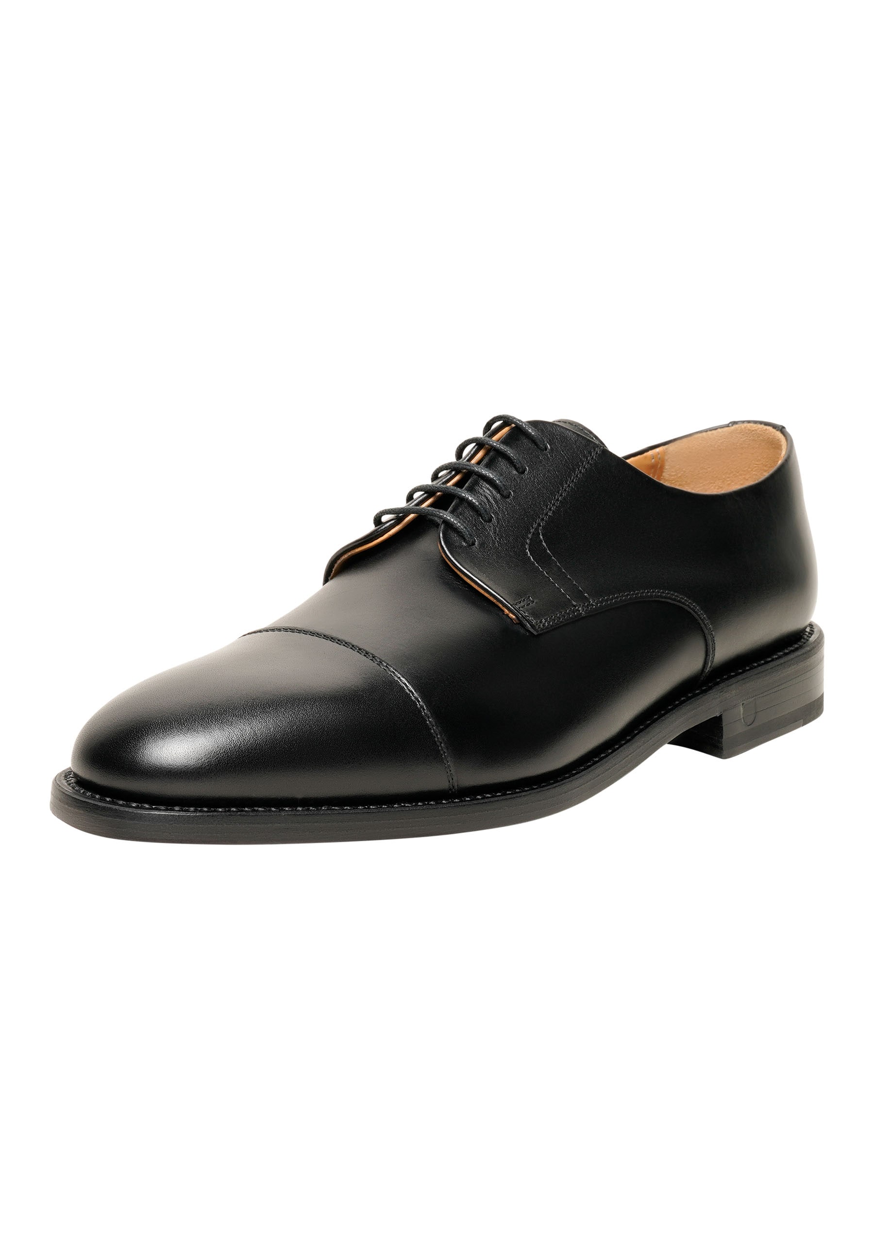 Schnürschuh HENRY STEVENS "Winston CD Businessschuh", Herren, Gr. 39,5, schwarz, Leder, Schuhe, Herren Halbschuhe Leder handgefertigt, Anzugschuhe