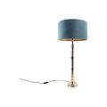Torre - Lampe de table avec Abat-Jour - 1 lumière - ø 350 mm - Bleu - Art Deco - éclairage