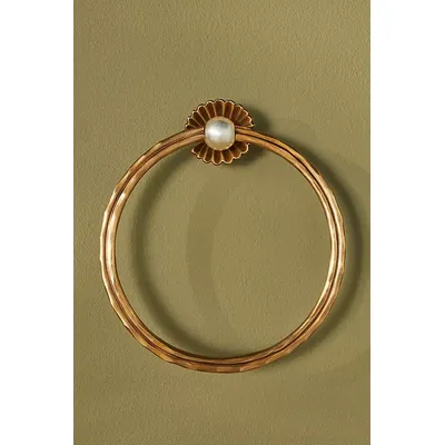 Cristal Brass Pearl Towel Ring