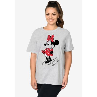 Plus Size Women's Disney Minnie Mouse Red Dress Short Sleeve T-Shirt by Disney in Gray (Size 4X (26-28))