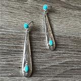 Free People Jewelry | Bohemian Drop Earrings A455 | Color: Blue/Silver | Size: Os