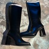 Free People Shoes | Free People Taysha Tall Leather Boots.New | Color: Black | Size: 8.5
