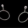 Anthropologie Jewelry | Anthropologie Silver Metal Hoop Drop Minimalist Earrings Nwot | Color: Gray/Silver | Size: Os