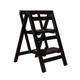 XXLI Solid Wood 3 Steps Stools Folding Household Step Ladder Shelf for Kitchen/Office/Library, Portable Multi-purpose Climb Folding Stepladders Stool