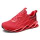 WaveStride Running Shoes Men's Trainers Women's Sports Shoes Lightweight Breathable Gym Fitness Outdoor Gym Shoes 38-46EU, red, 6 UK