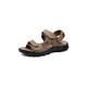 HJBFVXV Men's Sandals Summer Men's Sandals Outdoor Large Size Non-slip Men's Beach Sandals Genuine Leather Men Shoes Comfortable Walking Men Sneaker (Color : Khaki, Size : 7.5)