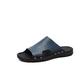 HJBFVXV Men's Sandals Genuine Leather Men Slippers Concise Slides Sandals Man Summer Footwear Sandalias Super Light Beach Sandals Plus Size (Color : Blue, Size : 11)
