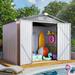 JolyDale 8 ft. W x 6 ft. D Metal Storage Shed 76.4 H x 100.62 W x 67.1 D in Brown | 8' 4 31/50" W X 5' 7 1/10" D X 6' 4 2/5" H | Wayfair OSH191N