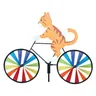 Regenbogen Spinner Windmühle Katze Hund Tiger auf Fahrrad DIY Fahrrad Wind Spinner Whirligig Garten
