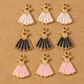 10 stücke hübsche Emaille Prinzessin Rock Charms Hochzeits kleid Anhänger für DIY Halskette Ohrringe