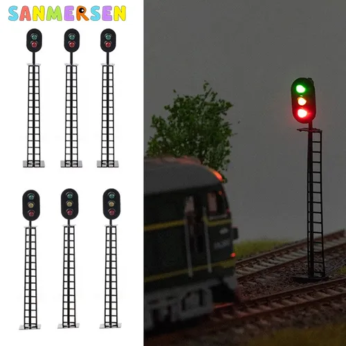 1:87 ho Maßstab Miniatur Straßen laterne Modell Eisenbahn block Signal grün/rot/gelb 12V DIY LED Zug