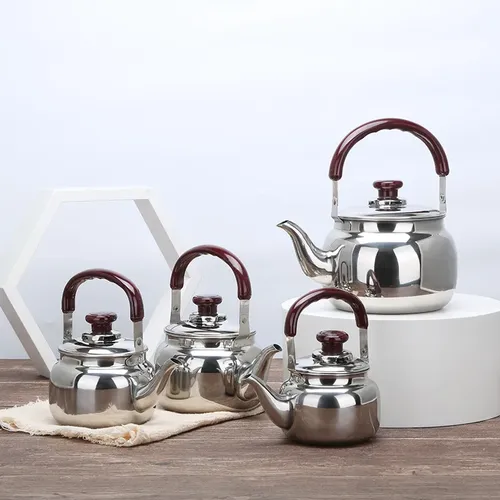 Edelstahl Teekanne Küche Tee Wasserkocher Metall Herd Tee Topf