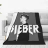 Bieber Singer-Couverture chaude et douce Jeté de literie Album canadien Motif d'hiver Goutte