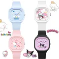 Montre à quartz avec motif de dessin animé pour enfants Hello Kitty Kuromi gel de pton bracelet