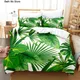 Parure de lit à feuilles tropicales vertes ensemble de literie 3d housse de couette linge de lit