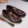 Mocassini classici con nappe da uomo in vera pelle fatti a mano Slip on scarpe Casual quotidiane