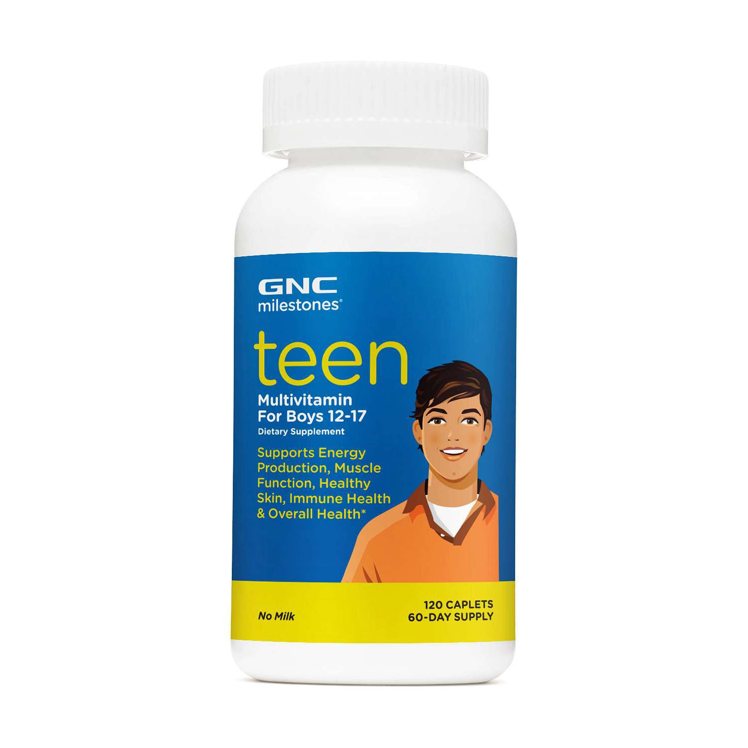 Teen Multivitamin for Boys 12-17 Healthy - 120 Caplets (60 Servings)