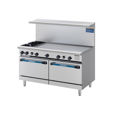 Turbo Air TARG-2B48G LP 60" 2 Burner Commercial Gas Range w/ Griddle & 2 Standard Ovens, Liquid Propane, 2 Full-sized Ovens, LP Gas Powered, Stainless Steel, Gas Type: LP