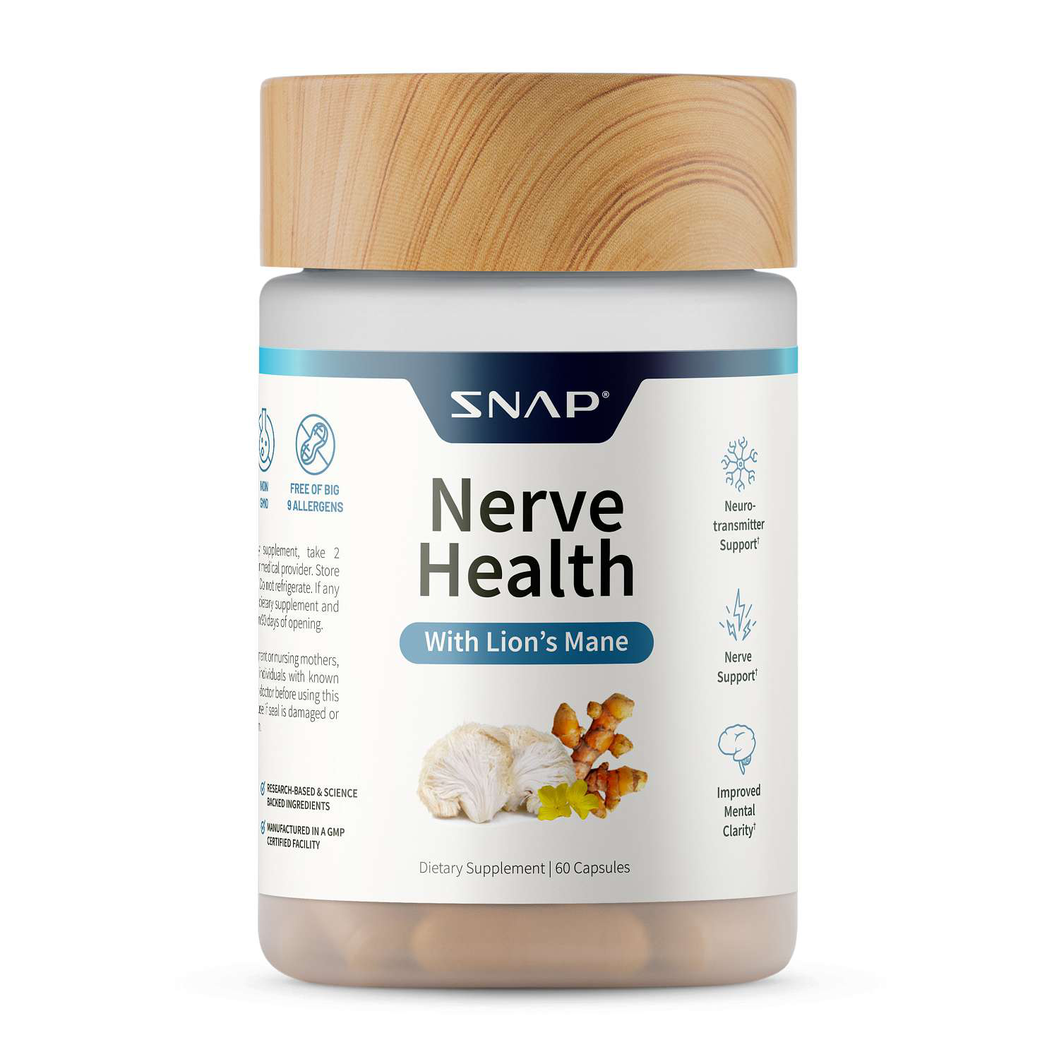 Nerve Health + Lion's Mane Vegan - 60 Capsules (30 Servings)