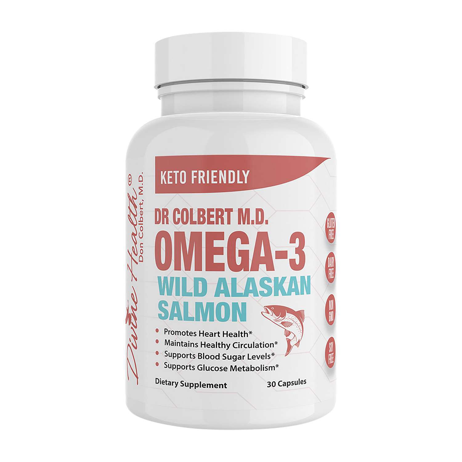 Omega 3 Wild Alaskan Salmon Healthy - 30 Capsules (30 Servings)