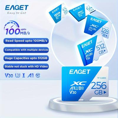 TEMU Eaget 128gb Sd Card, V30 I A1 Class 10, Memory Card, Long- Recording, Compatible With Multiple Devices, No Battery, Ideal Gift For Birthday/easter/boy/girlfriend Image