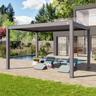 3x4m Pergola in Perlgrau; mit Lamellendach in Perlgrau - (400116)