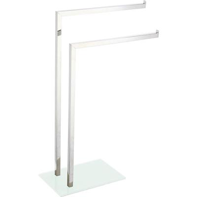 Plant towel holder 2 brackets Stahl, Sockel aus weißem gehärtetem Glas 45x20x69h cm - King Home Image