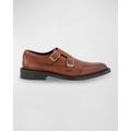 Cap Toe Double Monk Strap Loafers