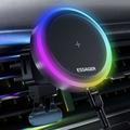 RGB Magnetic Wireless Car Charger Mount, Dashboard Windshield Air Vent Universal Phone Holder for MagSafe iPhone 12/13, 15W Fast Charging(RGB-Air Vent Universal Dashboard)