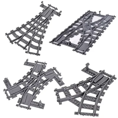 City Trains Left and Right Points Flexible Switch Railway Crossing Tracks Rails Forked Straight