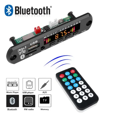 Kebidu Bluetooth 5.0 Car Kit Wireless MP3 Decoder Board Audio 9V-12V WMA Car Music Player Module Lossless Audio USB AUX TF Radio