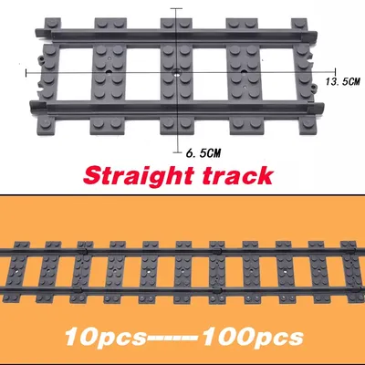 Blocks Train Railway Track model sets straight curve assembled building blocks DIY Construction boys