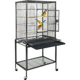 53-Inch Parakeet Bird Cage Iron Standing Large Parrot Parakeet Flight Birdcage with Rolling Stand Pet Parrot Cage Flight Cage for Cockatiels Parakeet Lovebird Canary Finch