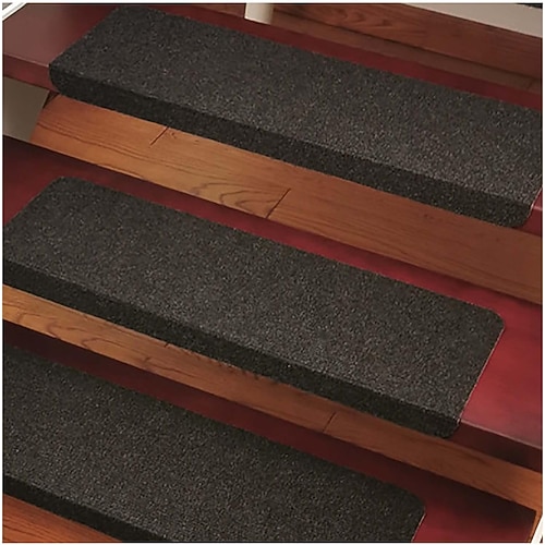 Treppenstufenteppich, Treppenläuferteppich, selbstklebende Treppenmatten mit Klettverschluss, Treppenpolster, Stufenschutz, abnehmbare, waschbare Stufenbodenteppiche als Treppenhausdekoration Image